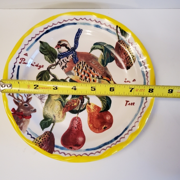 Anthropologie Nathalie Lete plate 12 Days of Christmas Partridge in a Pear tree - Picture 2 of 4